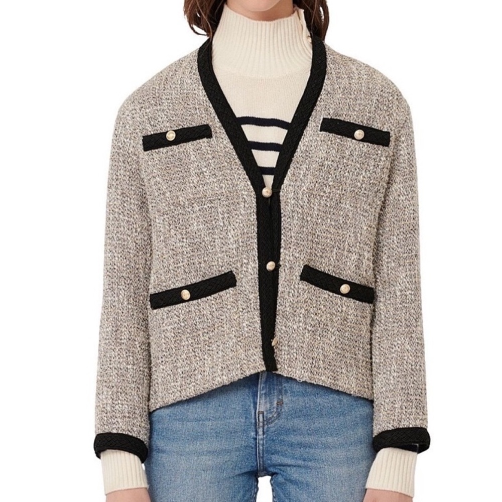 Maje Vinie Lurex Tweed Jacket